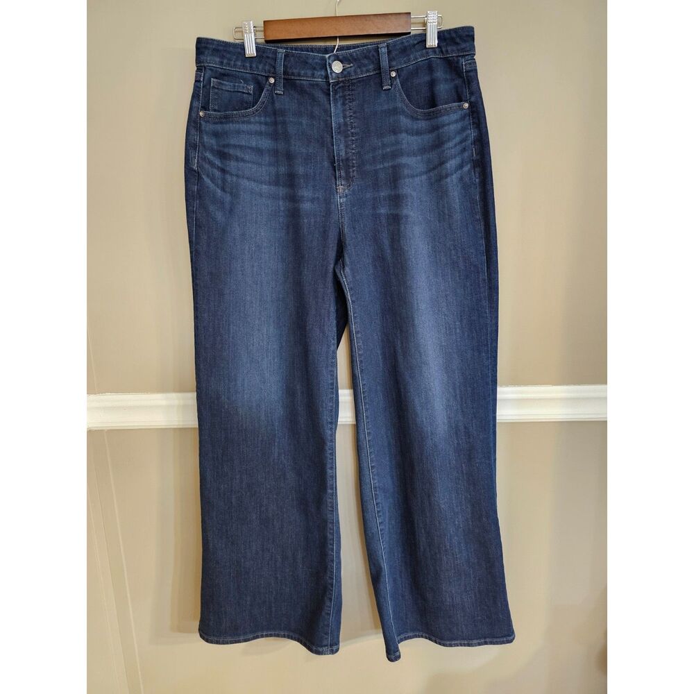 Chico’s So Slimming High Rise Wide Leg Jeans Dark Wash Size 14R